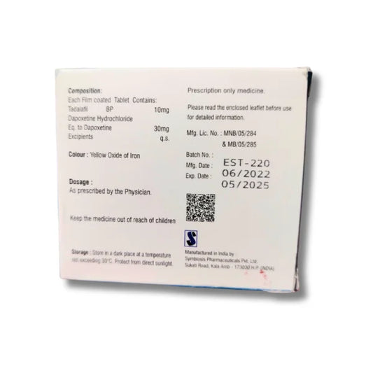Tadasym Tadalafil and Depoxetine Hydrochloride Tablets