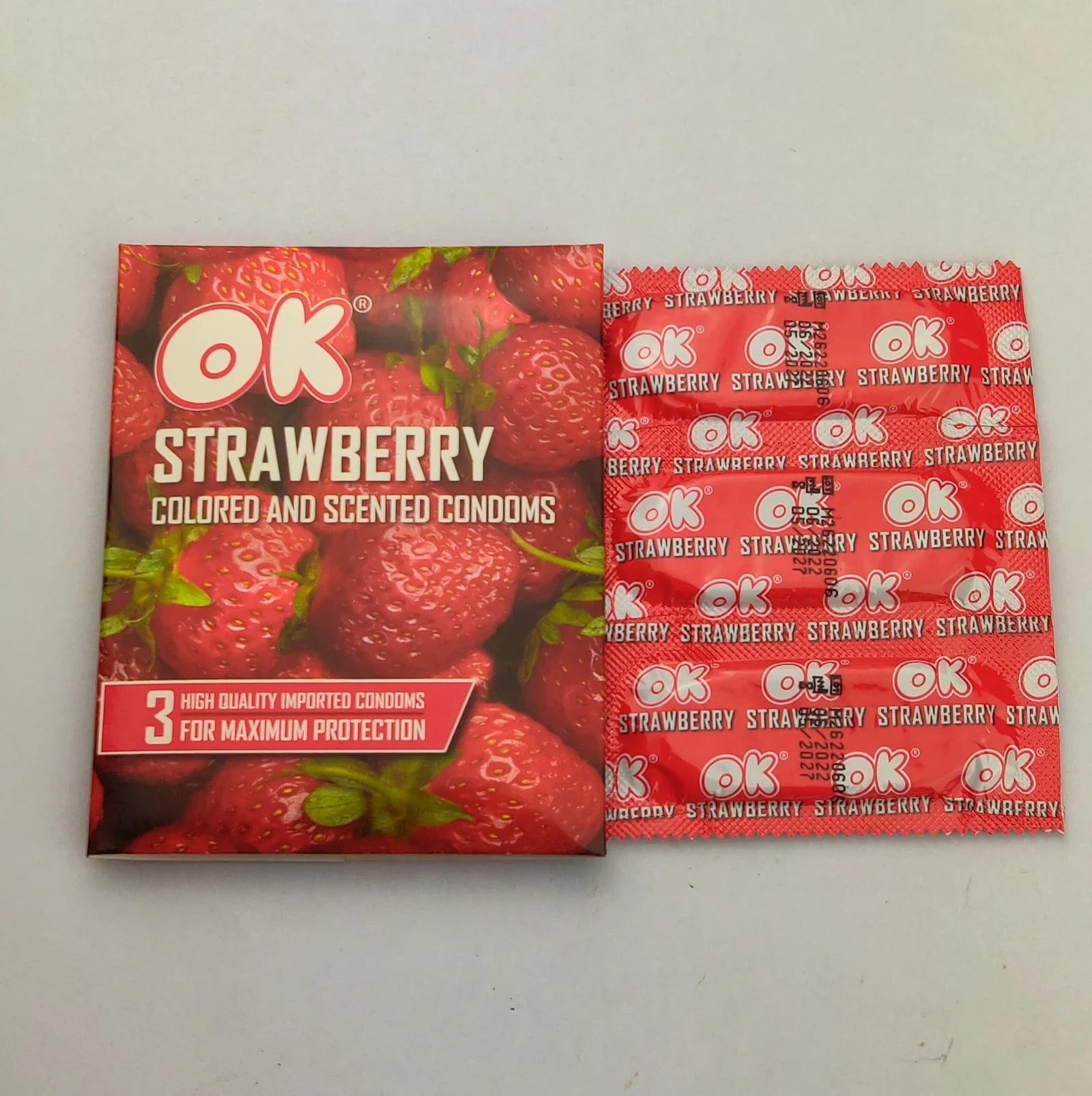 OK Strawberry Flavor Condom 3